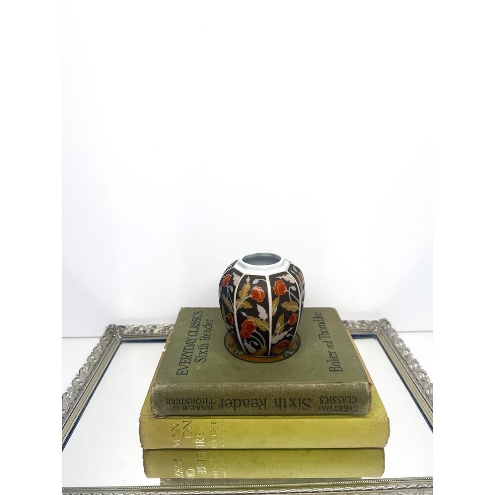 Small vintage takahashi vase hand painted floral